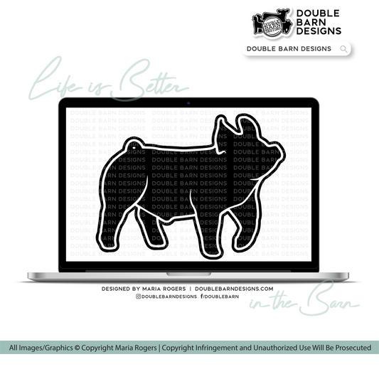 Driving Show Pig Digital Download  - SVG - PNG - Show Pig Design