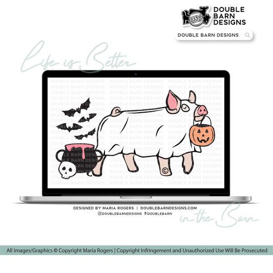 Halloween Show Pig Digital Download - PNG Ai SVG Files Included | Commercial Use