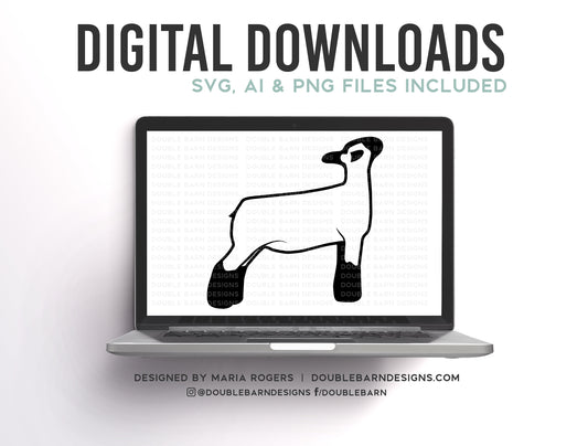 Ewe Lamb | Show Ewe Design | Show Lamb | Digital Downloads - SVG, PNG, Ai Files | Commercial License