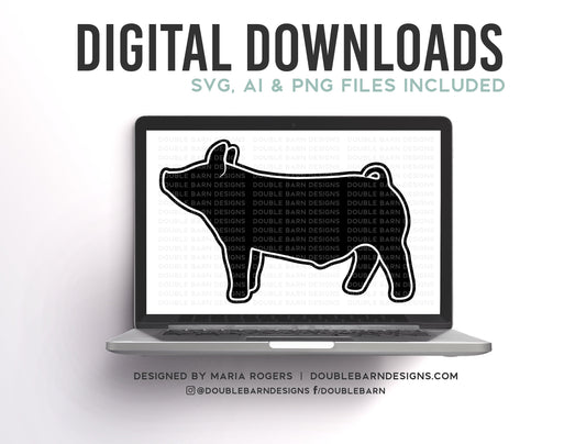 Backdrop Show Pig Digital Download - AI - PNG - SVG - Showpig Design