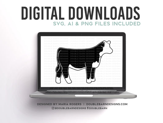 Mini Hereford Steer SVG Digital Download