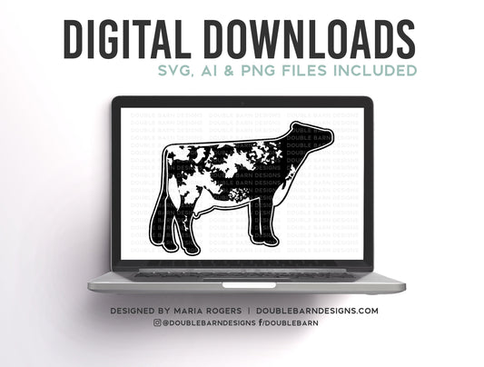 Dairy Shorthorn Digital Download - SVG - PNG - Show Dairy Cow