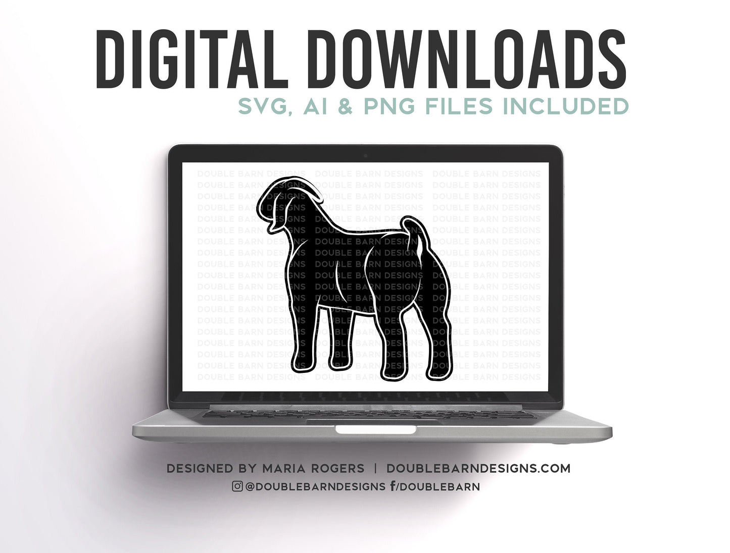 Market Goat Boer Goat Rear Profile Digital Download SVG
