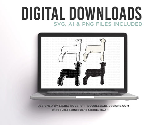 Southdown White Face Cross Show Lamb | Digital Downloads - SVG, PNG, Ai Files | Commercial License