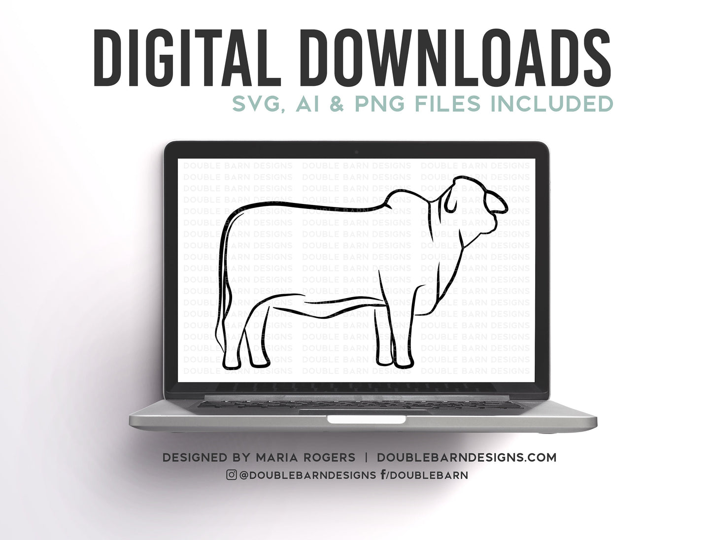 Line Style Brahman Design | Show Cattle Design | Market Cattle Design | 4-H FFA Brahman Design