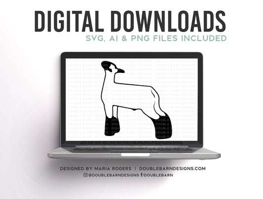 Show Lamb Left Facing | Digital Downloads - SVG, PNG, Ai Files | Commercial License