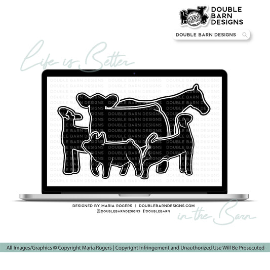 Steer Pig Horse Goat Lamb | Digital Download