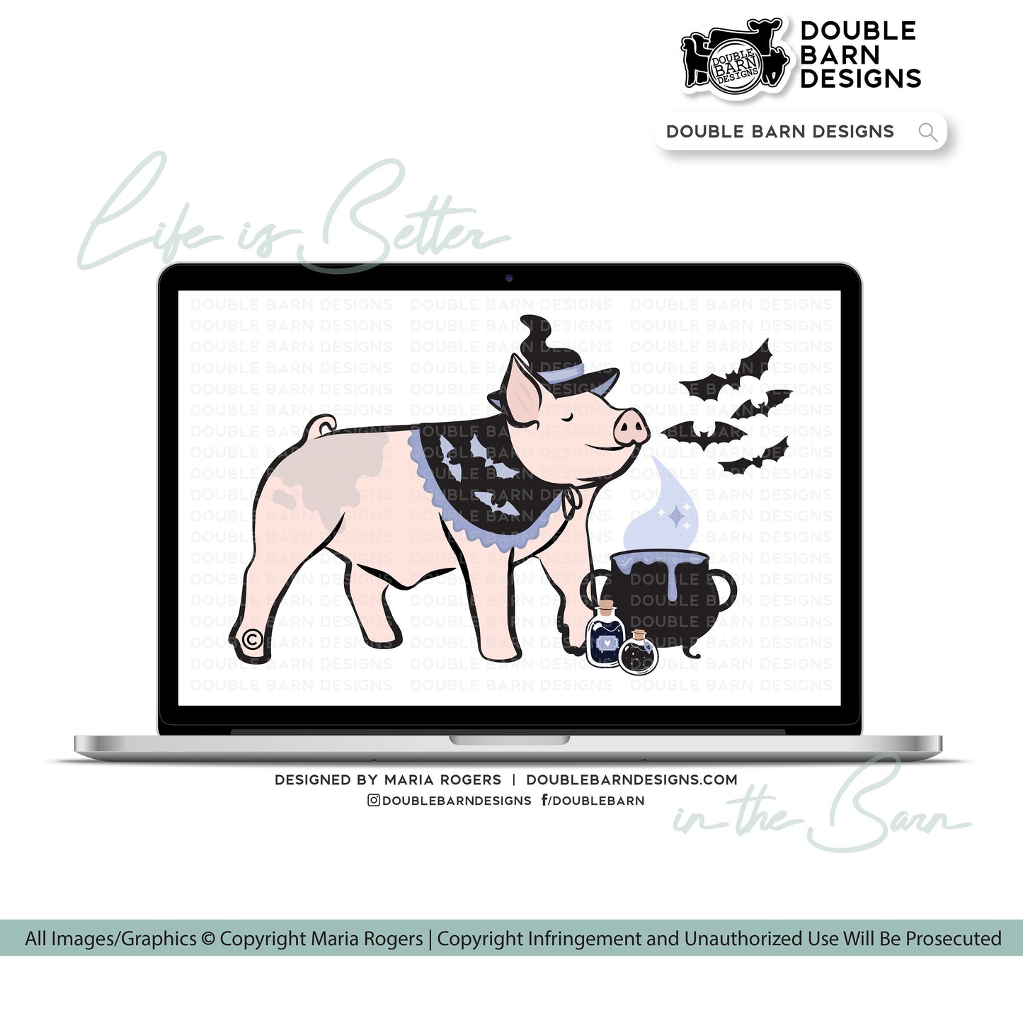 Witch Show Pig Digital Download Halloween - PNG Ai SVG Files Included | Commercial Use
