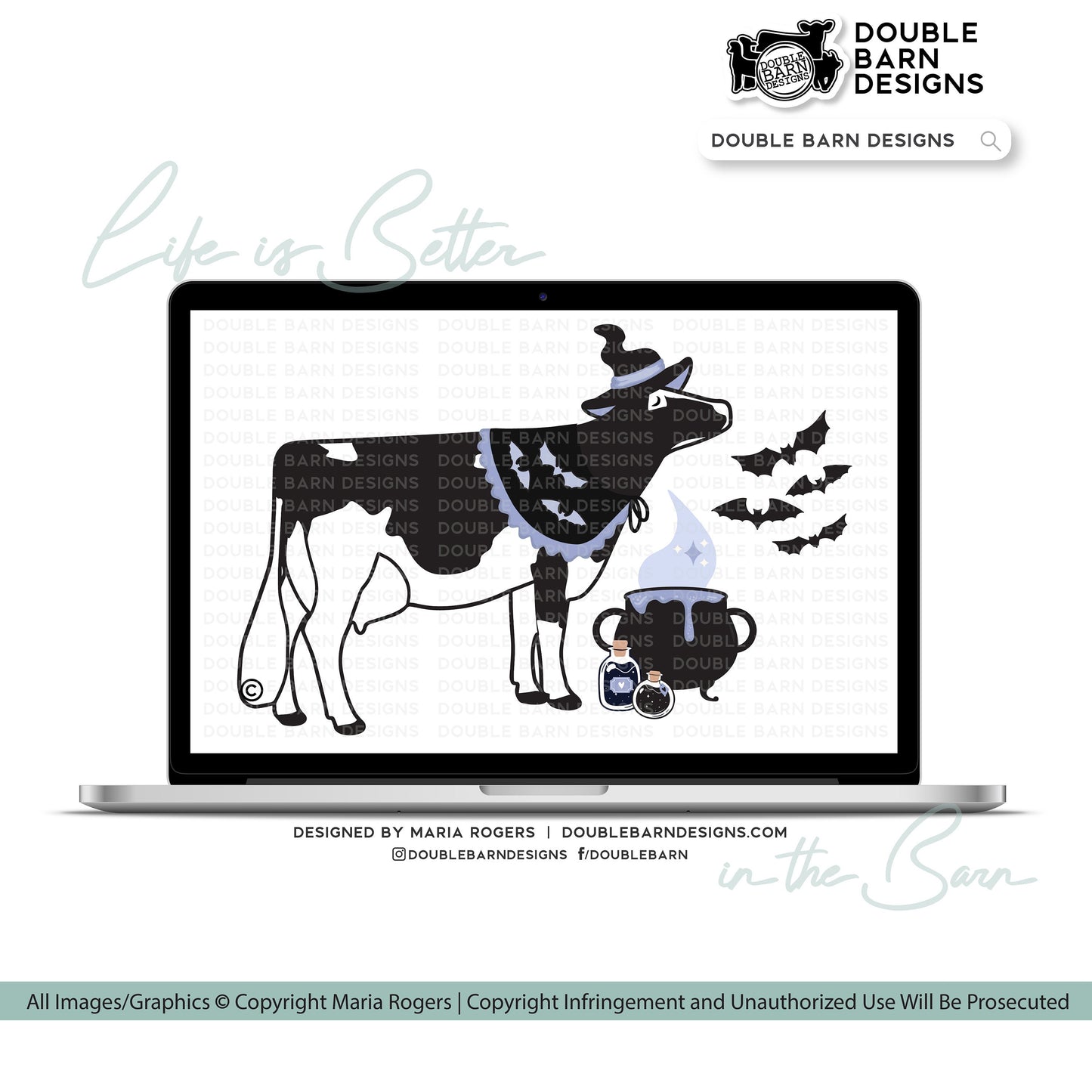 Witch Show Dairy Cow Digital Download Halloween - PNG Ai SVG Files Included | Commercial Use