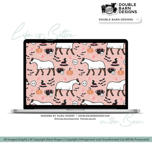 Ghost Horse Seamless Pattern Halloween - PNG JPG Ai SVG Files Included | Commercial Use
