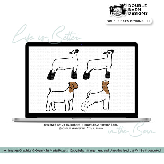 Lambs and Goats Set | Digital Downloads - SVG, PNG, Ai Files | Commercial License