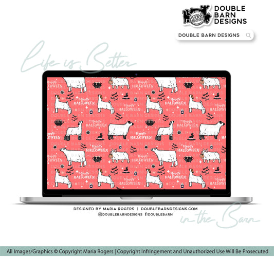 Happy Halloween Show Livestock Seamless Pattern - PNG JPG Ai Files Included | Commercial Use