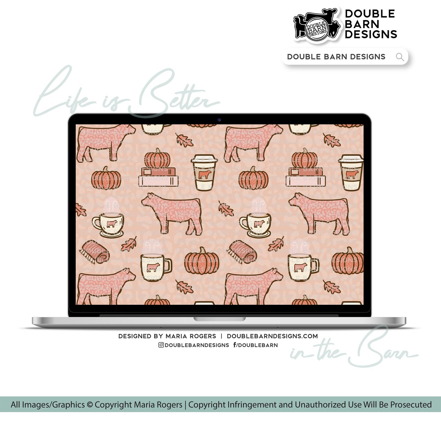 Cozy Pumpkin Spice Pattern - Show Steer - PNG JPG Ai Files Included | Commercial Use