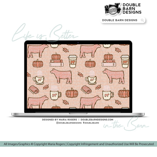 Cozy Pumpkin Spice Pattern - Show Steer - PNG JPG Ai Files Included | Commercial Use
