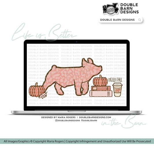 Cozy Pumpkin Spice Show Pig Digital Download - PNG Ai SVG Files Included | Commercial Use