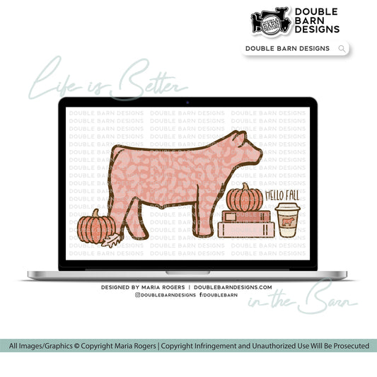 Cozy Pumpkin Spice Show Steer Digital Download - PNG Ai SVG Files Included | Commercial Use