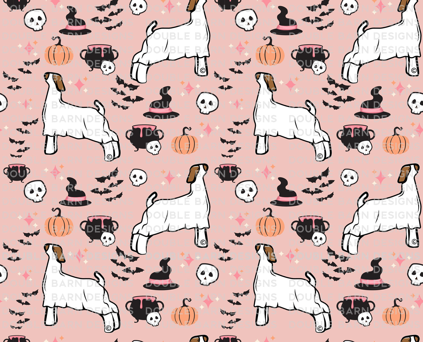 Halloween Show Goat Seamless Pattern - PNG JPG Ai SVG Files Included | Commercial Use