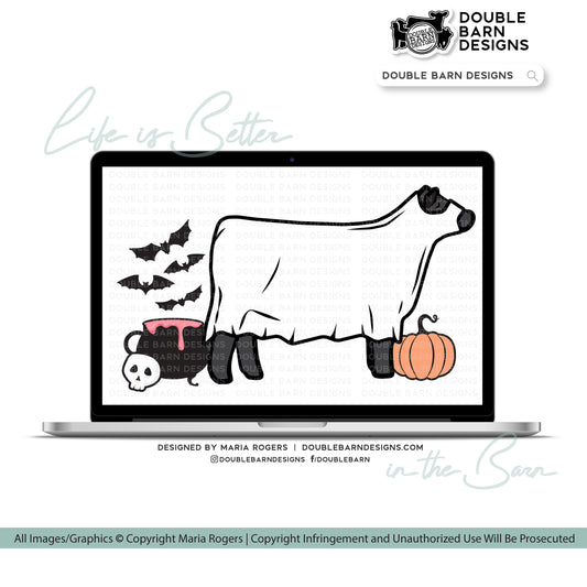 Halloween Show Cattle Black Digital Download - PNG Ai SVG Files Included | Commercial Use