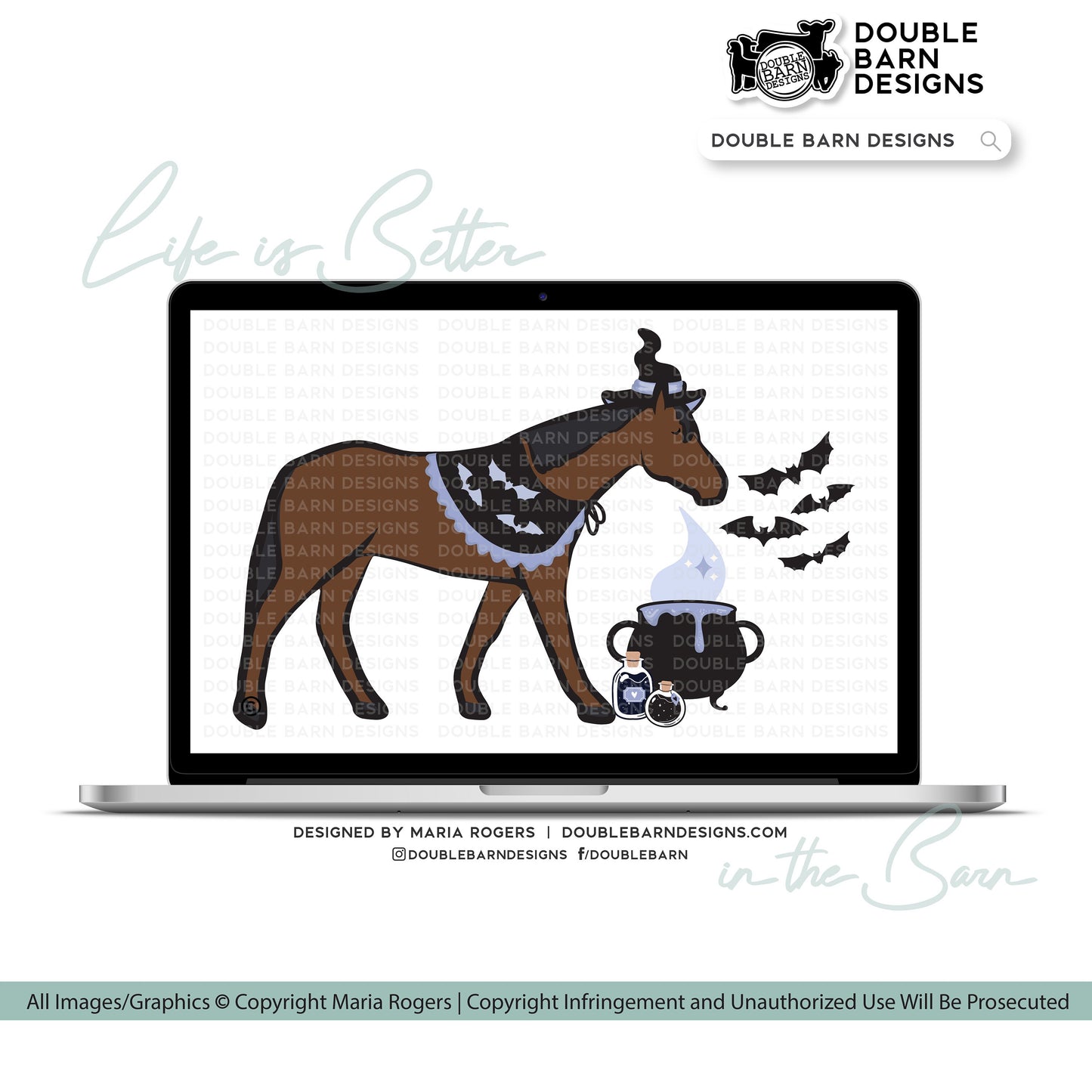 Witch Horse Digital Download Halloween - PNG Ai SVG Files Included | Commercial Use