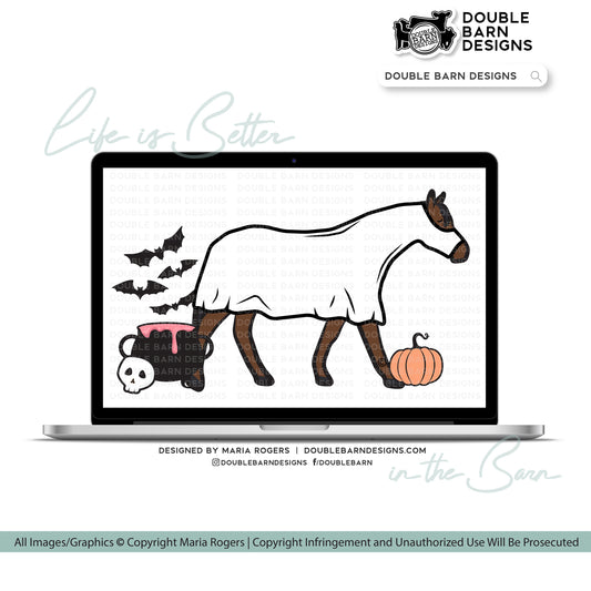 Halloween Ghost Horse Digital Download - PNG Ai SVG Files Included | Commercial Use