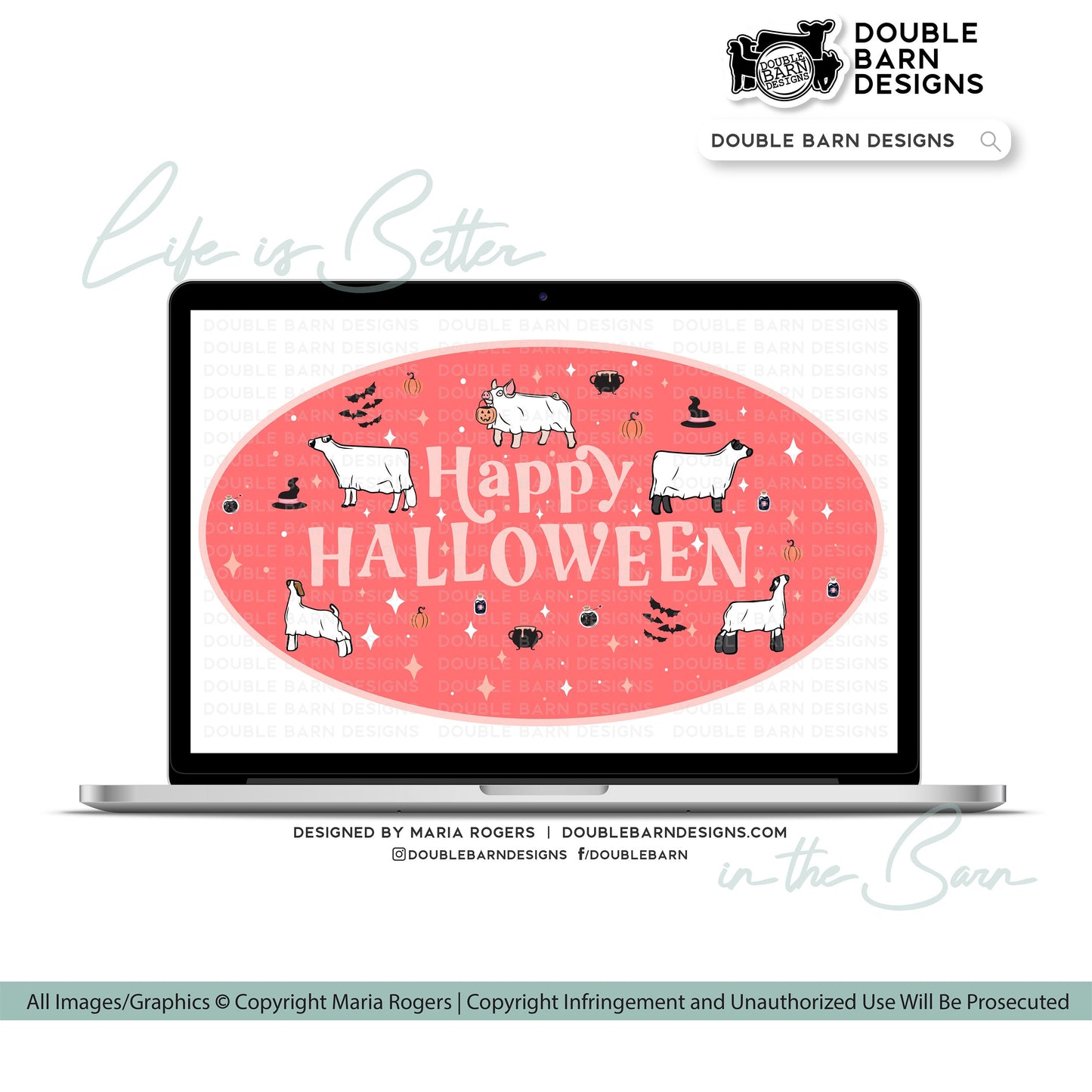 Happy Halloween Sulimation Design Digital Download | Show Lamb, Steer, Pig, Goat, Dairy Cow - PNG Ai SVG Files Included | Commercial Use