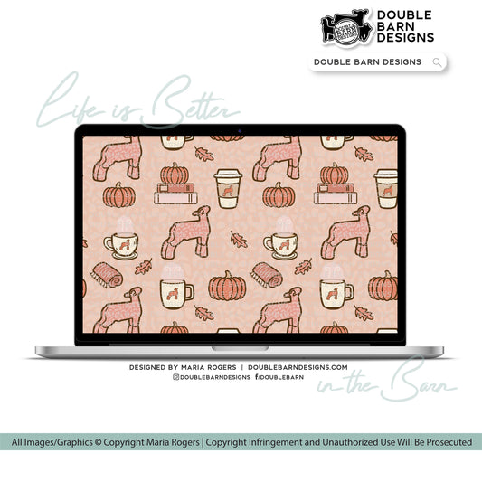 Cozy Pumpkin Spice Pattern - Show Lamb - PNG JPG Ai Files Included | Commercial Use