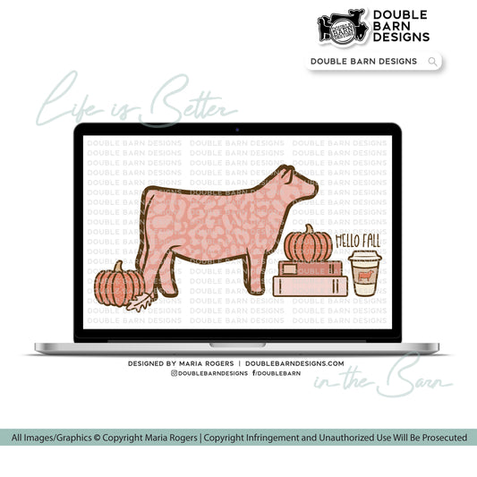 Cozy Pumpkin Spice Show Heifer Digital Download - PNG Ai SVG Files Included | Commercial Use