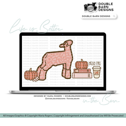 Cozy Pumpkin Spice Show Lamb Digital Download - PNG Ai SVG Files Included | Commercial Use