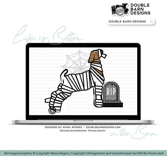 Halloween Mummy Show Lamb Digital Download - PNG Ai SVG Files Included | Commercial Use