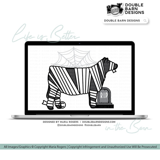 Halloween Mummy Show Steer Heifer Digital Download - PNG Ai SVG Files Included | Commercial Use