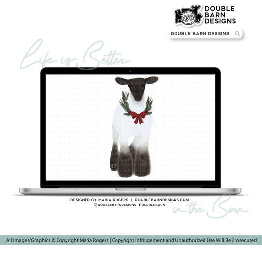 Christmas Watercolor Lambs Digital Download - PNG JPG PDF Files Included | Commercial Use