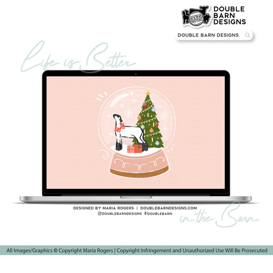 Christmas Snowglobe LAmb Digital Download - PNG Ai JPG Files Included | Commercial Use