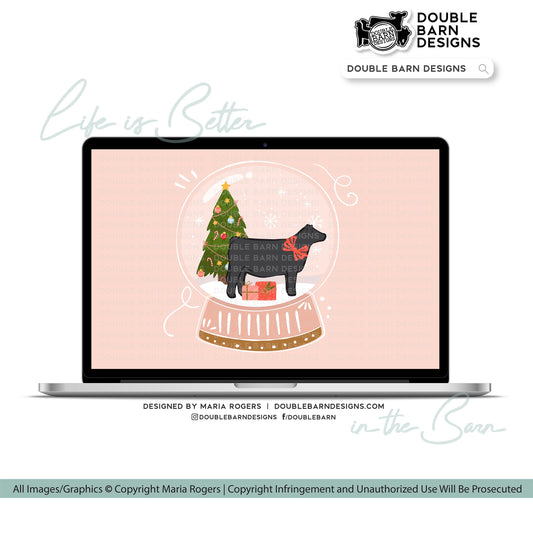 Christmas Snowglobe Heifer Digital Download - PNG Ai JPG Files Included | Commercial Use