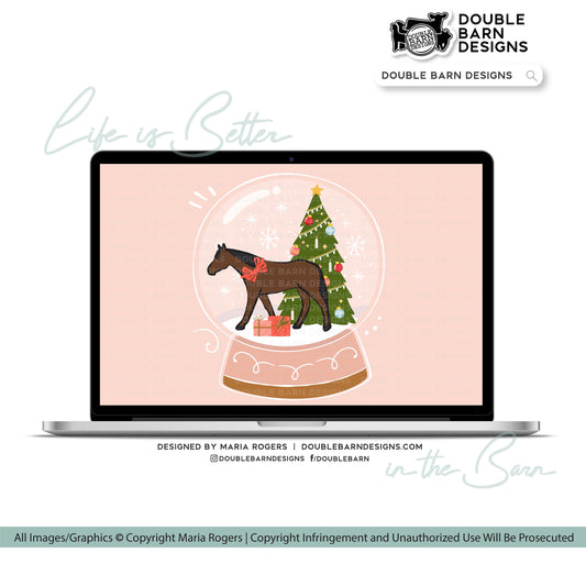 Christmas Snowglobe Horse Digital Download - PNG Ai JPG Files Included | Commercial Use