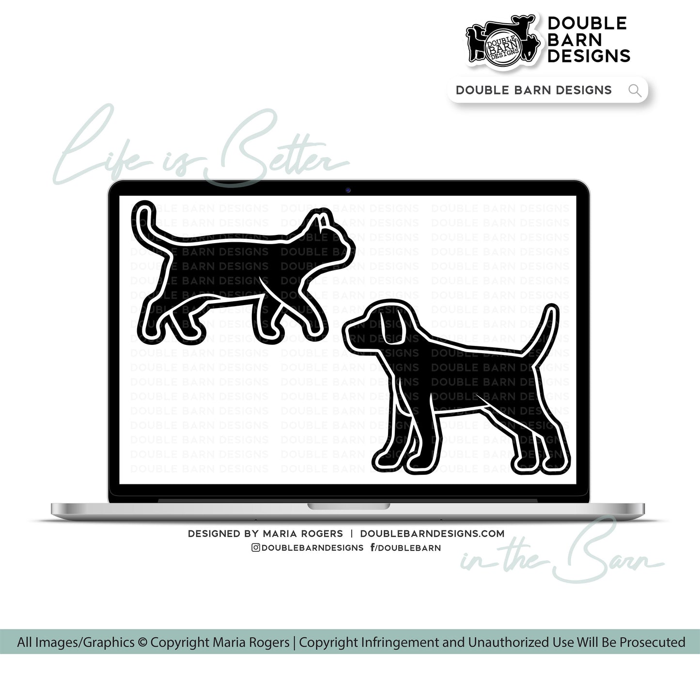 Cat and Dog Digital Download | SVG AI and PNG Files