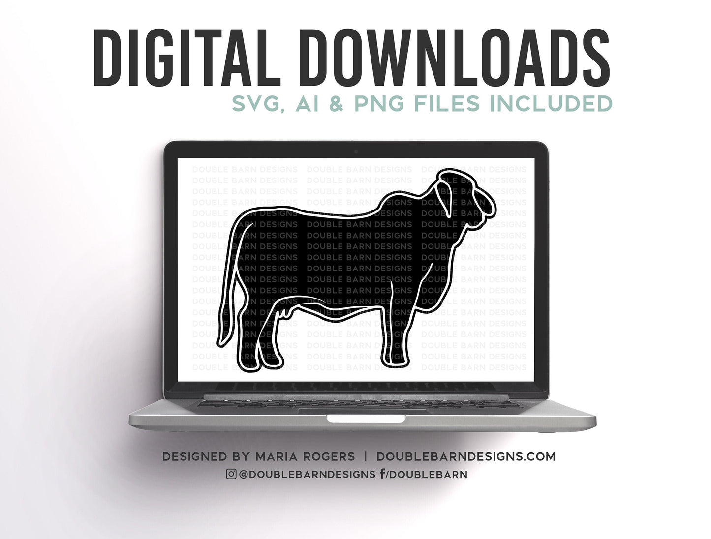 Brahma Cow Digital Download - SVG - PNG  Files - Show Cattle