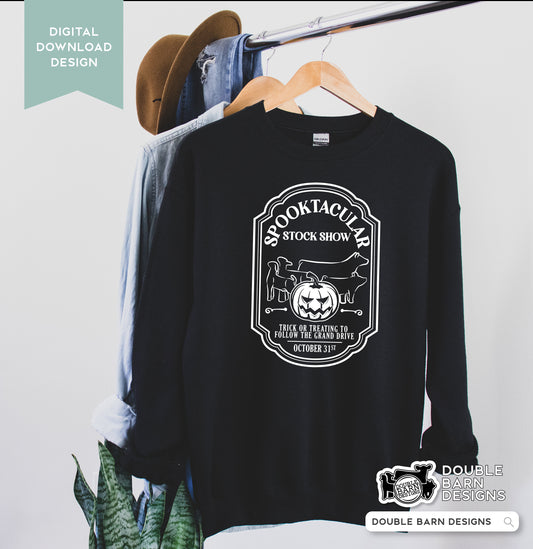 Halloween Stock Show Tee Design| Spooktacular Stock Show - PNG SVG & Ai Files Included | Commercial Use