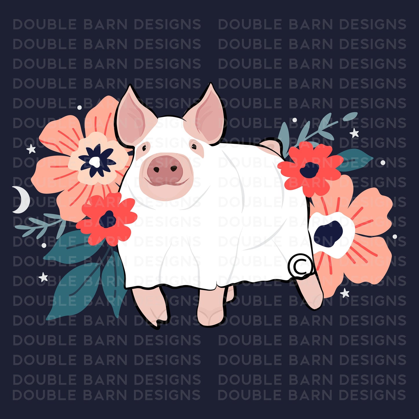 2023 Show Pig Floral Ghost - PNG Files Included | Commercial Use