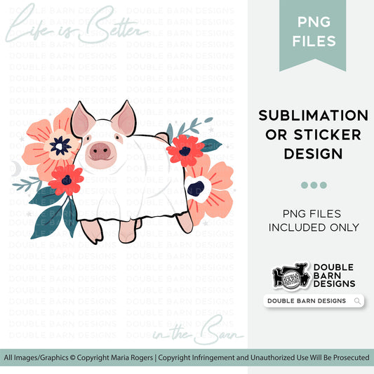 2023 Show Pig Floral Ghost - PNG Files Included | Commercial Use