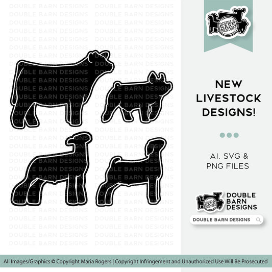 NEW 2023 | Show Pig, Show Lamb, Show Goat, Show Heifer, Show Steer Bundle of Digital Downloads | Png, Svg, Ai Files