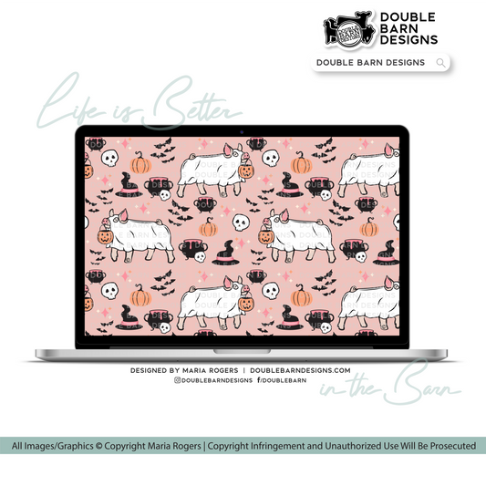 Halloween Show Pig Seamless Pattern - PNG JPG Ai SVG Files Included | Commercial Use