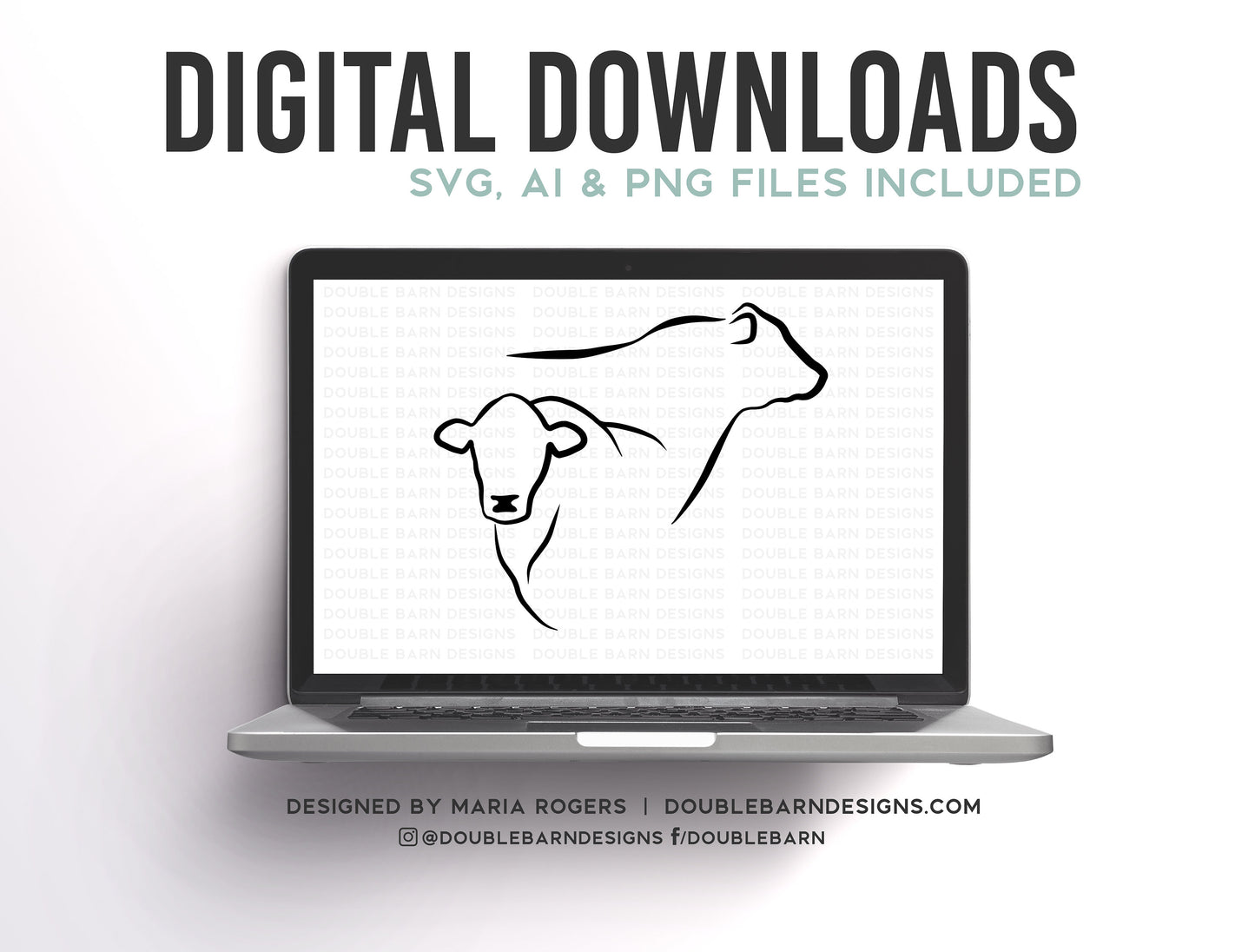 Bull Line Design Head | Bull Logo Designs | Digital Download - SVG - PNG - AI Files - Show Cattle Design