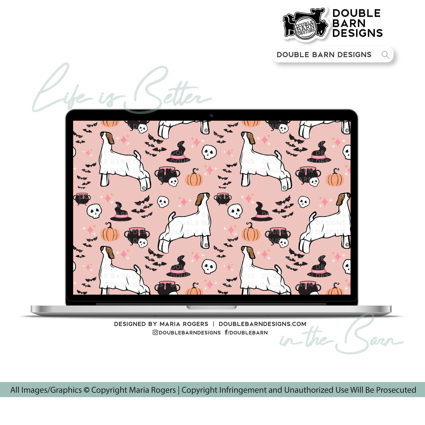 Halloween Show Goat Seamless Pattern - PNG JPG Ai SVG Files Included | Commercial Use