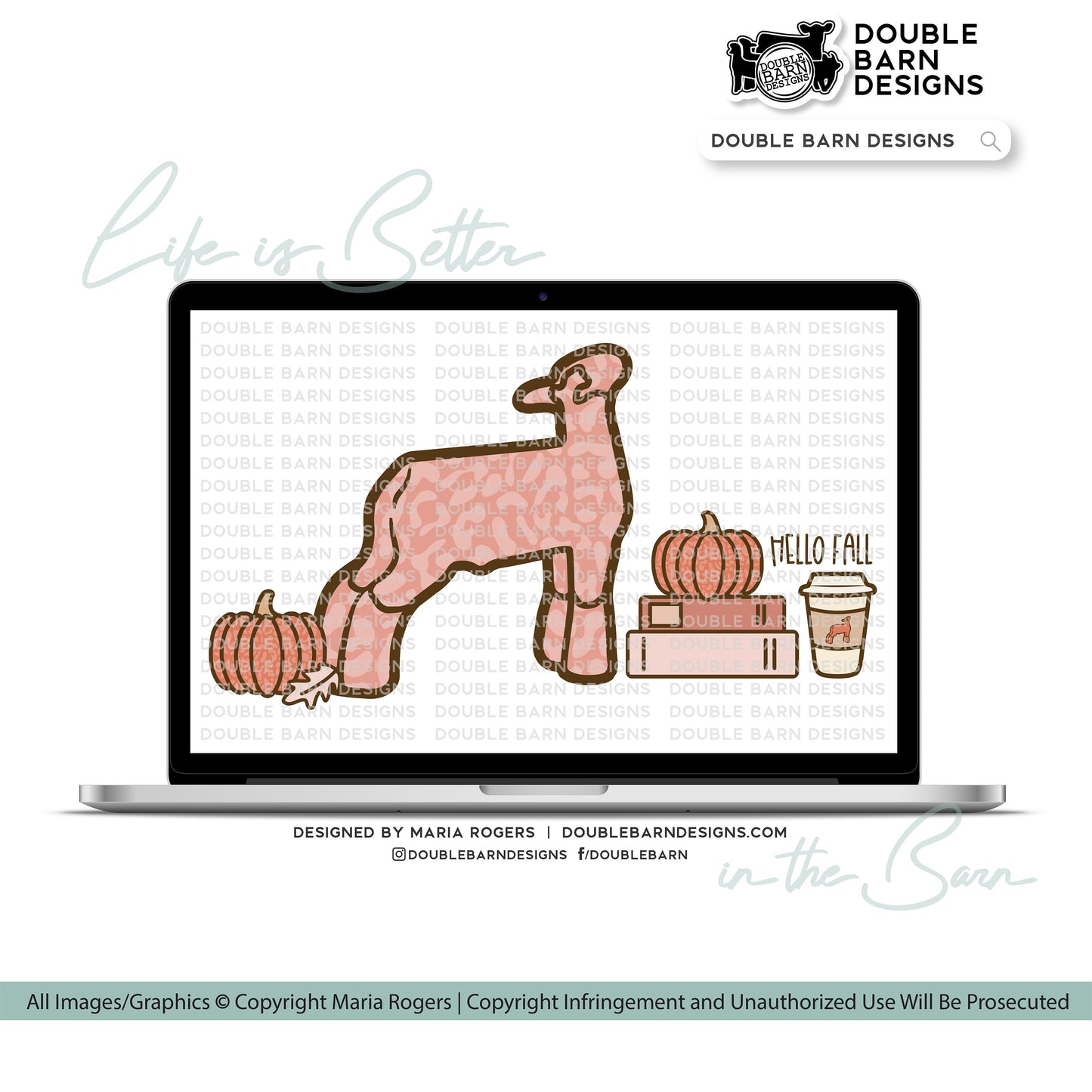 Cozy Pumpkin Spice Show Lamb Digital Download - PNG Ai SVG Files Included | Commercial Use