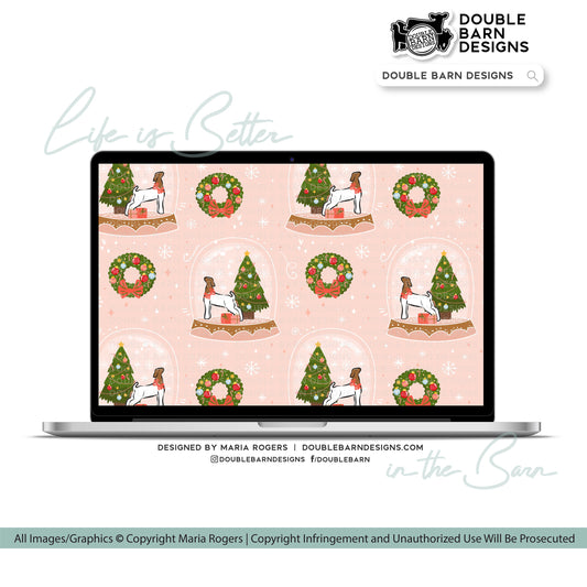 Show Goat Christmas Snowglobe Seamless Pattern - PNG JPG Ai Files Included | Commercial Use