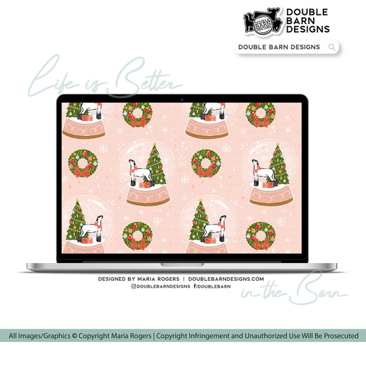 Show Lamb Christmas Snowglobe Seamless Pattern - PNG JPG Ai Files Included | Commercial Use