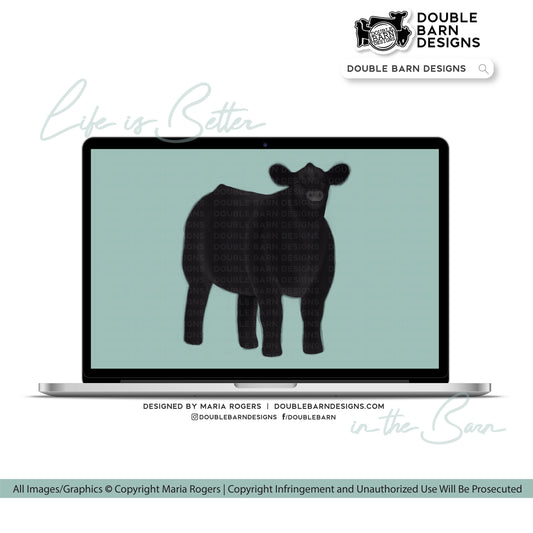 Watercolor Steer Digital Download - PNG JPG PDF Files Included | Commercial Use