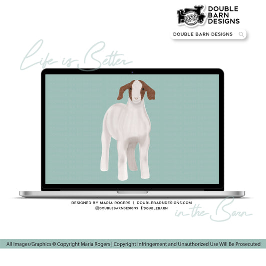 Watercolor Goat Digital Download - PNG JPG PDF Files Included | Commercial Use