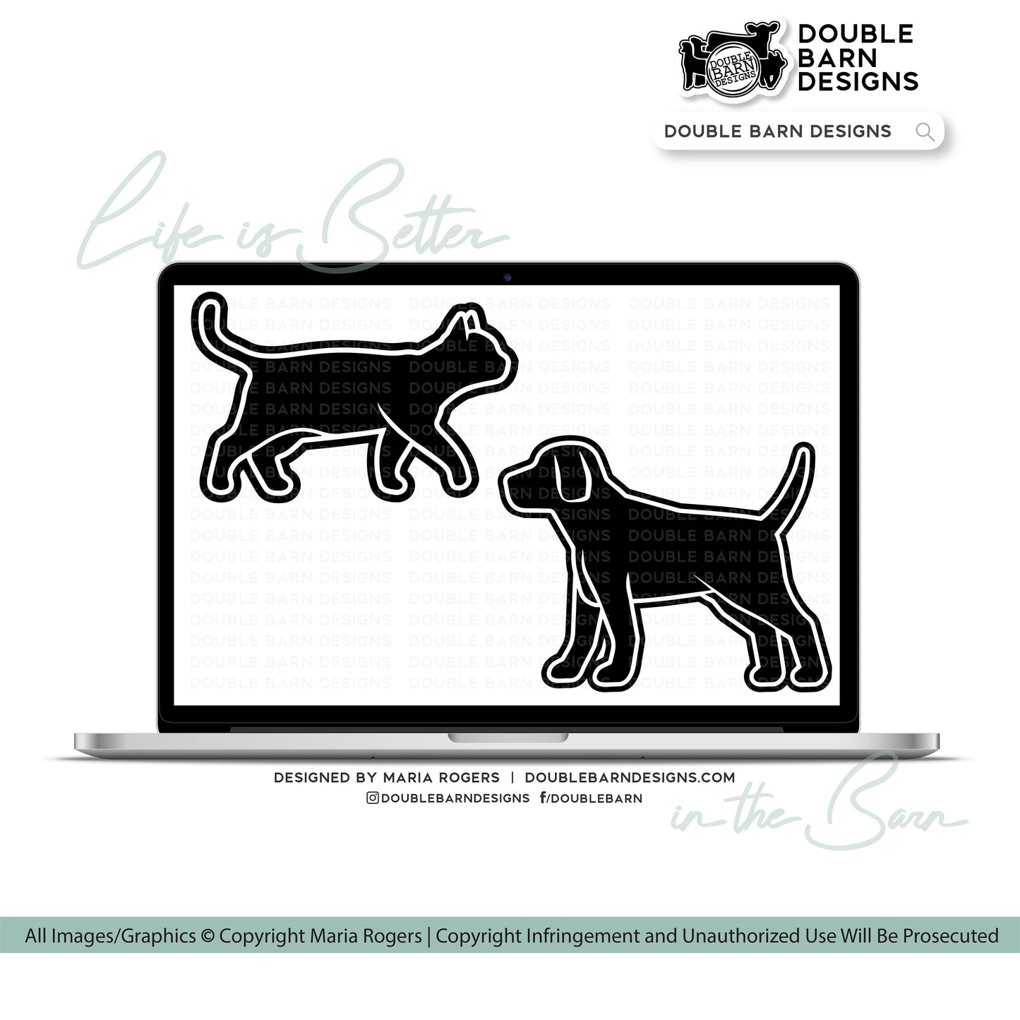 Cat and Dog Digital Download  | SVG AI and PNG Files