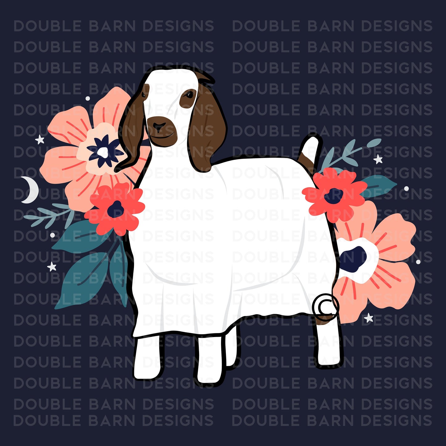 2023 Show Goat Floral Ghost - PNG Files Included | Commercial Use
